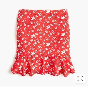 J Crew red and white ruffle skirt - size 6